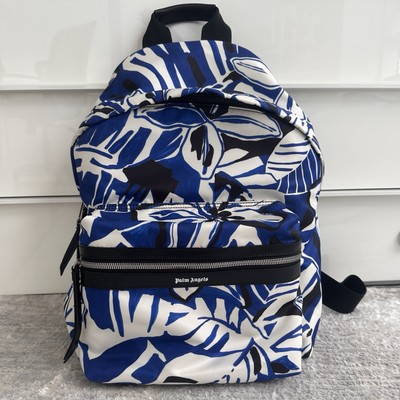 Authentic Brand New Palm Angels Macro Hibiscus Backpack in Blue and White O/S