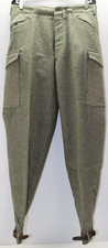 Pantalon suédois M39 gris laine taille 33"L x 32"L avec bretelles cuir cheville M1987