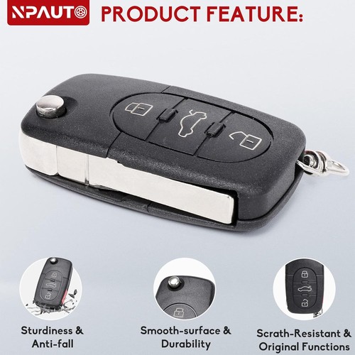 Key Fob Replacement for A4 A6 A8 S4 S6 S8 TT RS6 Cabriolet 1997-2005 - Uncut Key - Picture 4 of 6