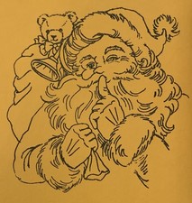 Recollections Classic Christmas Santa Claus Shhh Large Rubber Stamp