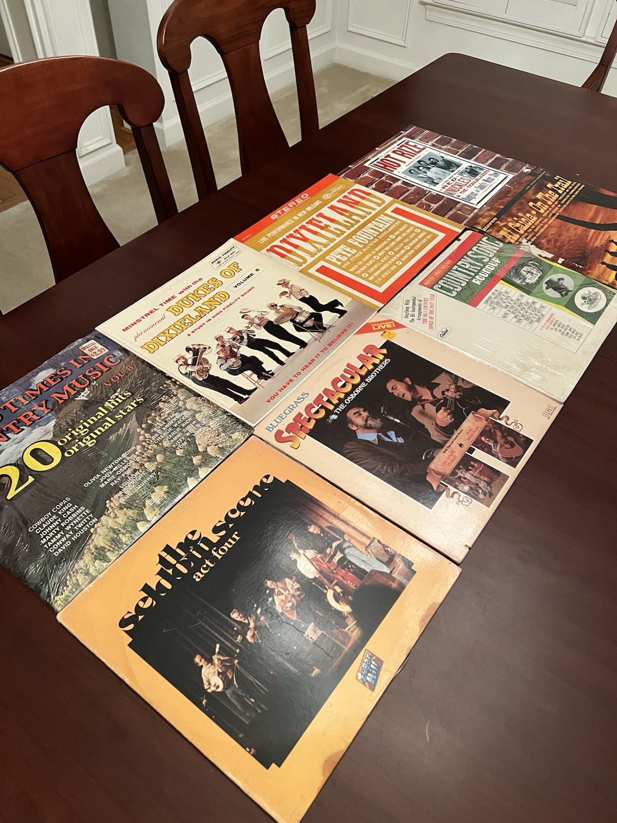 Lot of 8 Vintage Vinyl Records Various Bluegrass and Country Please See Photos