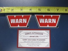 2 Genuine Warn 3 Inch X 1.5 Inch Red W Decal Label Sticker