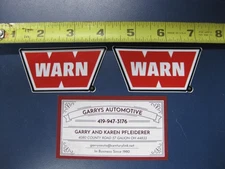2 Genuine WARN 3 inch X 1.5 Inch Red W Decal Label Sticker