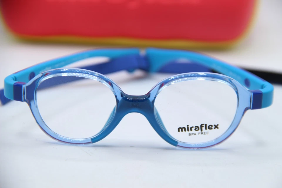 NUEVAS GAFAS MIRAFLEX MF 4003 L117 CORREA AZUL TRANSPARENTE MARCOS AUTÉNTICOS 38-15 Foto 2 de 4