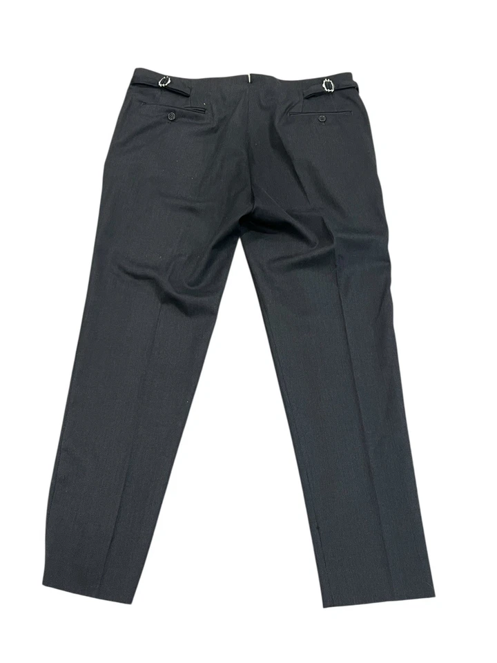 Pantalones de vestir para hombre Armani Collezioni pantalones negros lana sarga cinturón pestañas 36x32 Foto 4 de 4