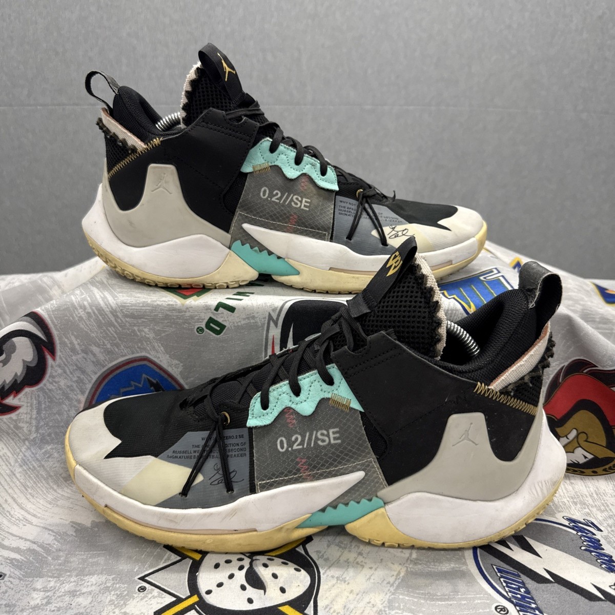 Jordan Why Not Zero.2 SE Style AQ3562-001 SZ US 10 Jordan Why Not Zer0.2 SE Black White Gray Mens Size 11  main image 3