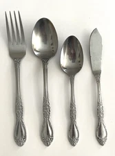 NORTHLAND ONEIDA CAROLINA Lot of 4 Stainless Flatware Dinner Forks Spoons Butter