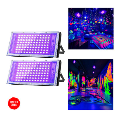 Glostars UV Black Light Spotlight 100W 395-400nm