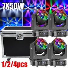 LED Zoom Moving Head Stage Light RGBW DMX Beam Wash Lighting DJ Disco Bar 7X50W