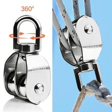 Stainless Steel Wire Rope Swivel Single Double Pulley Block M15 M20 M25 M32 M50