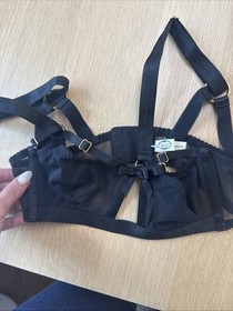 Bordelle Mari Longline Bodice Black Gold Hardware  SS Xx1387