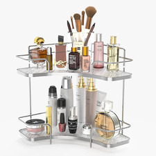 2 Tier Bathroom Countertop Corner Organizer,Countertop Perfume Tray,Vanity Count