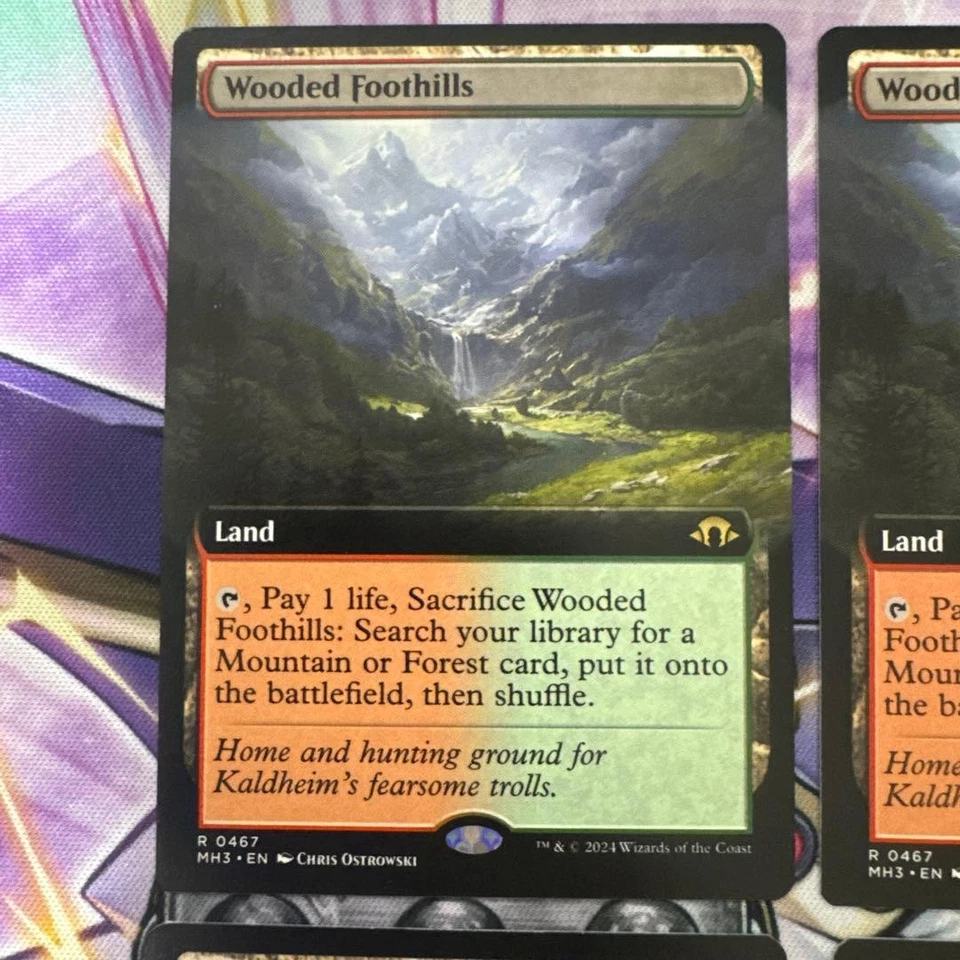 MTG Extended Art Wooded Foothills English Non-Foil 4 Sheets Playing Condition - Image 2 of 4