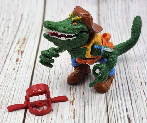 Teenage Mutant Ninja Turtles LEATHERHEAD 1989 Action Figure TMNT w/Trap