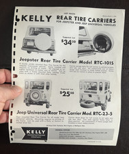 "JEEPSTER", KELLY REAR TIRE CARRIER MODEL RTC-101S, JEEP MOD RTC-23-5,  B/W