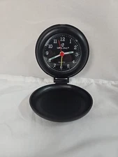 Used Lifelong-brand Folding Standup Travel Quartz Alarm Clock, takes AA battery