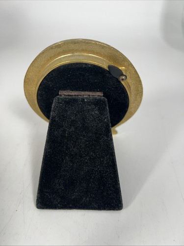 MRF ‘89 Oval Enamel Green & Gold Metal Ball Claw Footed Picture Frame 3” X 4” - Picture 2 of 6