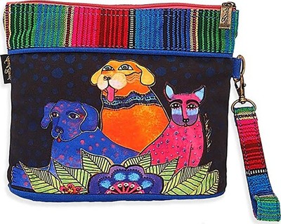 Laurel Burch, Amigo Dogs Wristlet with Detachable Strap, 9'' x 2'' x 6.5''
