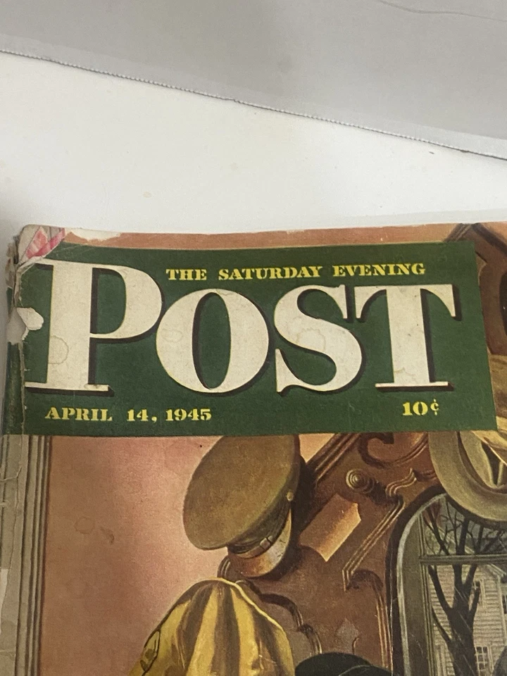 SATURDAY EVENING POST  Magazine APRIL 14 1945 CLARENCE BUDINGTON KELLAND - Image 2 of 4