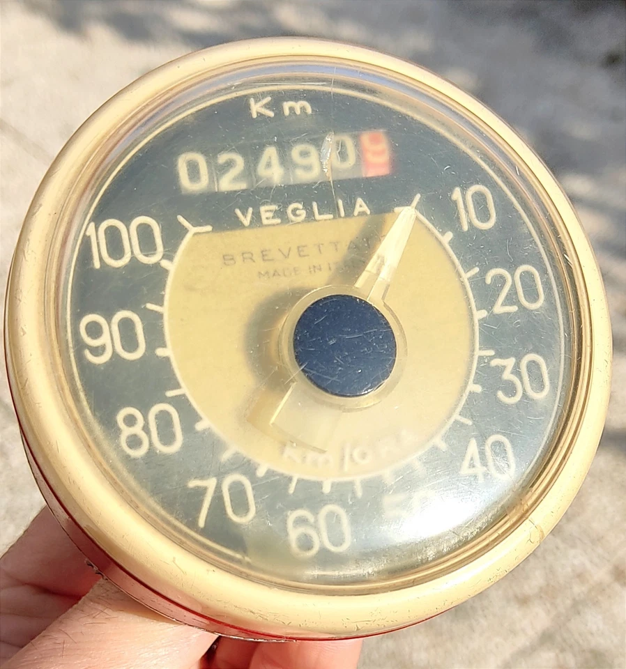 Rare Speedometer Veglia Lambretta Vespa 100 Km/H - Imagen 2 de 4