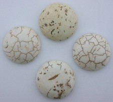 TWO 29mm Round Buffalo Turquoise Magnesite Cab Cabochon Gem Gemstone mc1