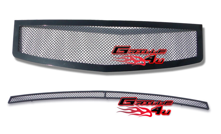 2003-2007 Cadillac CTS Black Stainless Steel Mesh Grille Insert Combo