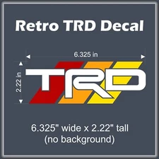 TOYOTA TRD Heritage Retro Vintage Style High Gloss Striped Decal 6.33" x 2.22"