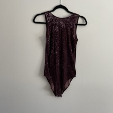 American Eagle Women S Crushed Velvet Scoop Back Sleeveless High Neck Bodysuit