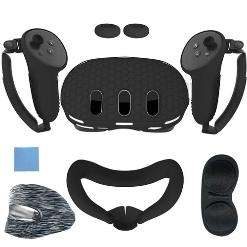 navor 7 in 1 Silicone Protective Case Cover Set for Meta Quest 3 VR Accessories