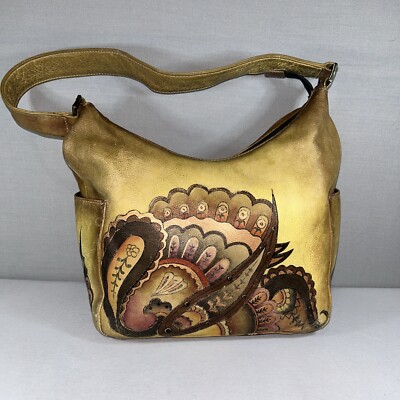 Anuschka Hand Painted Leather Shoulder Handbag
