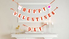 Happy Valentines Day Banner, Valentines Day Party Supplies Favors, USA Seller