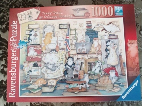 Crazy Cats...go Salvage Hunting Linda Jane Smith Puzzle Ravensburger 1000 - Zdjęcie 1 z 1