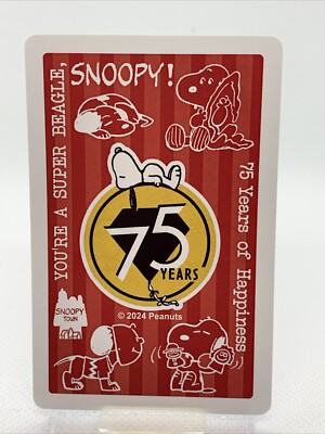 Snoopy 75th Anniversary Playing Cards ”Spade-Six” Snoopy Town Shop