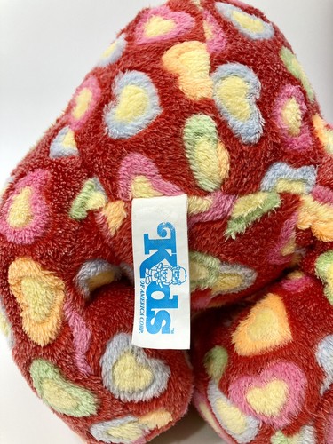 "Peluche de oso de peluche Kids of America con corazones multicolores y arco rojo - juguete 2013 18""" - Imagen 4 de 5