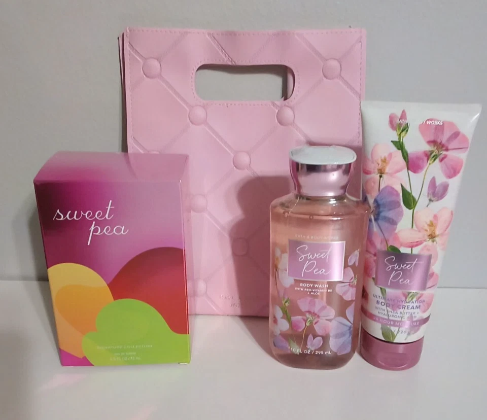 Rare Bath & Body Works Sweet Pea Eau de parfum, Body wash&Cream & BBW GIFT BAG - Image 2 of 4