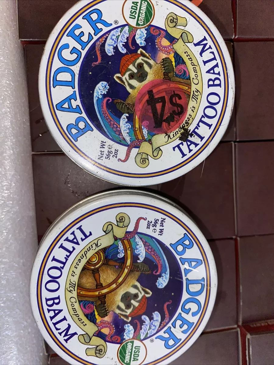 2 Pack Badger Tattoo Balm Tin, 2 oz
