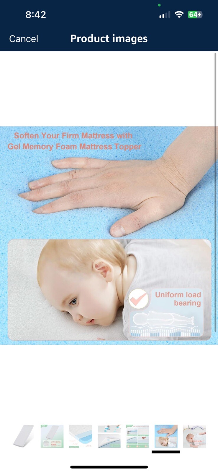 AngelBliss Mattress White Gel Memory Foam 28 X 15 eNotary