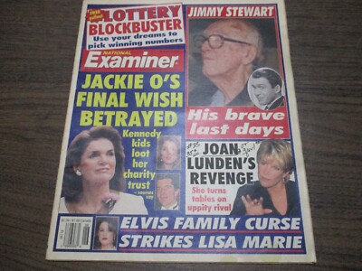 National Enquirer July 1 1997 Jackie Onassis, Jimmy Stewart, Lisa Marie Presley,