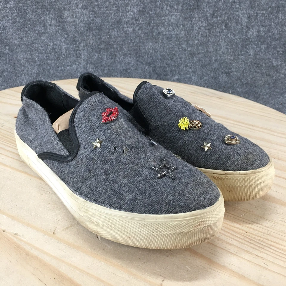 Steven By Steve Zapatos Mujer 10 M Gerry Casual Mocasín Gris Tela Sin Cordones Gris Foto 3 de 4