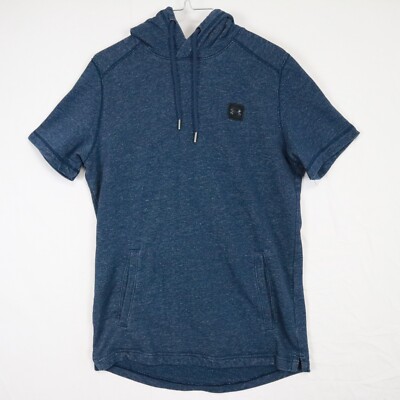 Under Armour Hoodie Mens Medium Fitted Pullover Knit Gym Training Short  Sleeve