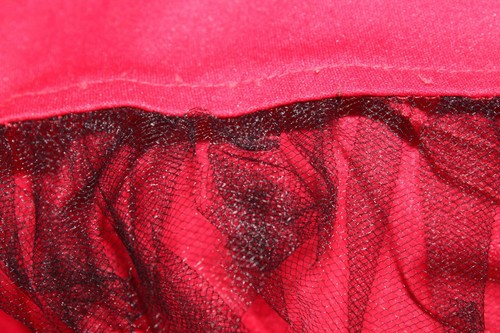 Ruby Rox Sz 12 Red Black Overlay Sequin Applique 100% Polyester Dress - Picture 7 of 7