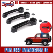 CARBON Exterior Door Handle Tailgate COVER TRIM For Jeep Wrangler JK 07-17 2Door