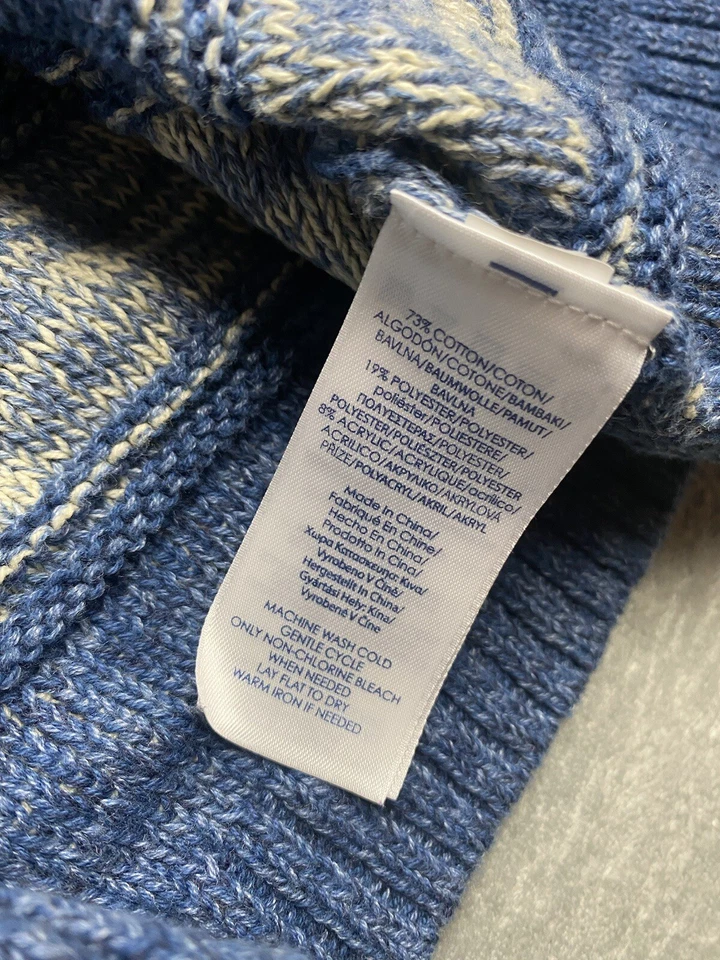 Suéter cárdigan azul 3X Chaps para mujer Foto 3 de 4