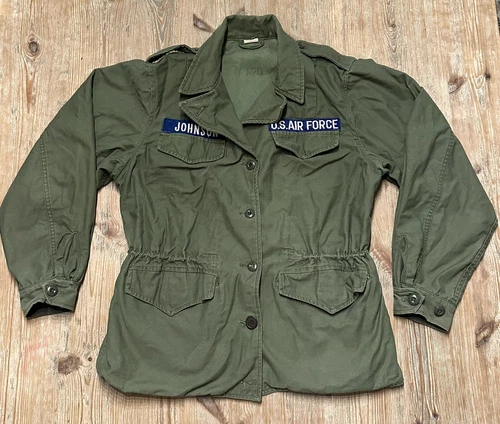 Vintage 1971 US Air Force Womens Military OG 107 Field Coat Size 14R Vietnam Era