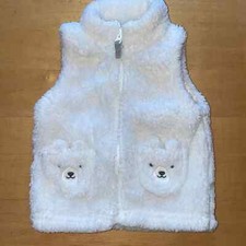 Carter  s Infant Girl Fuzzy Bear Full Zip Vest 6 Months 