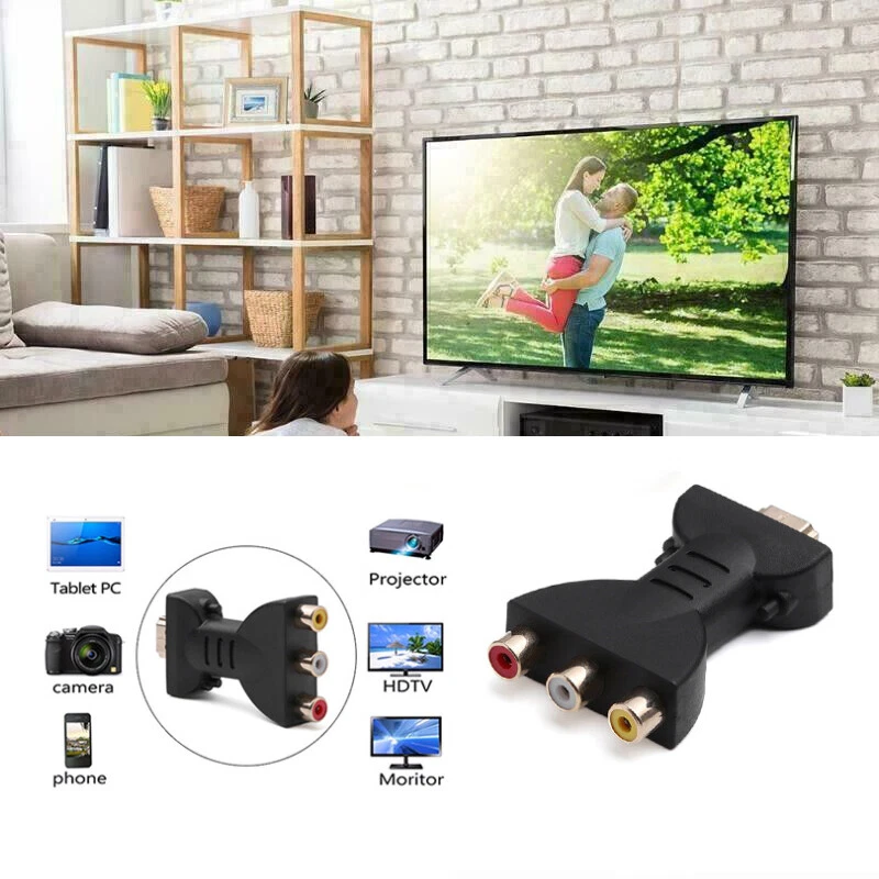 HDMI Male to 3 RCA Female Composite AV Video Audio Adapter Converter for TV  」 - Image 4 of 4