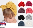 Baby Girls Warm Thick Turban Knot Head Wrap Cute Rabbit Bunny Hat Ear Cotton Cap