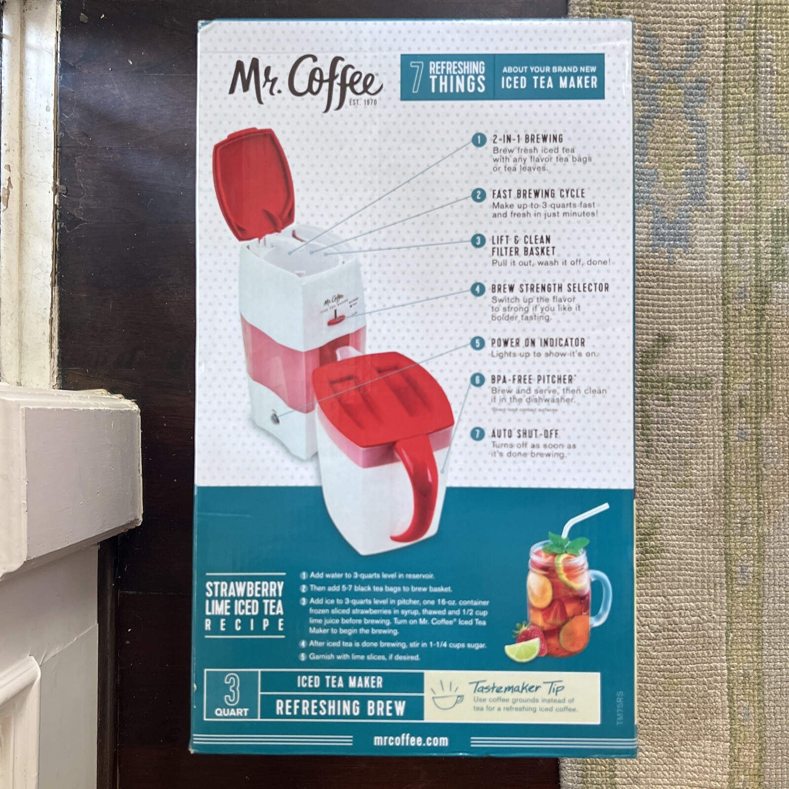 Mr Coffee 3Quart Iced Tea Maker & Pitcher Red TM75RS RARE BRAND NEW