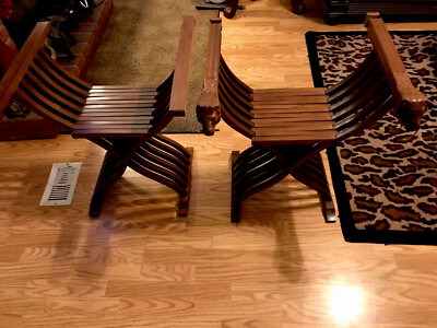 Lion Head Vintage Savonarola Chair Vintage Italian Savonarola