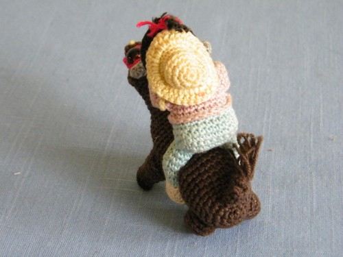Vintage japanische Amigurumi gehäkelte Miniatur Puppen ~ Menschen, Tiere - Bild 9 von 12
